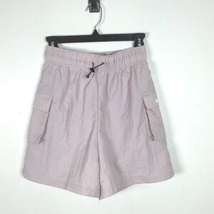 Nike Loose Fit High Rise Cargo Shorts Women's XS Drawstring Lavender